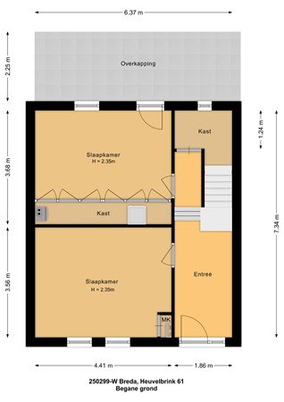 Plattegrond - Heuvelbrink 61, 4812 GP Breda - Begane grond - 2D.jpg